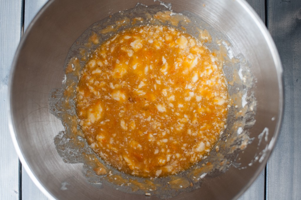 The makings of sweet potato dinner rolls