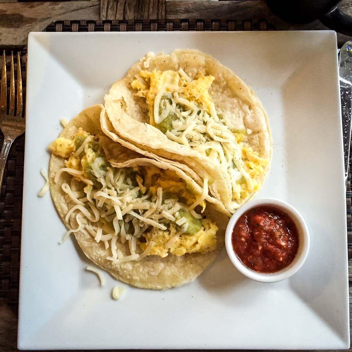 Delicious breakfast tacos at Travaasa Austin
