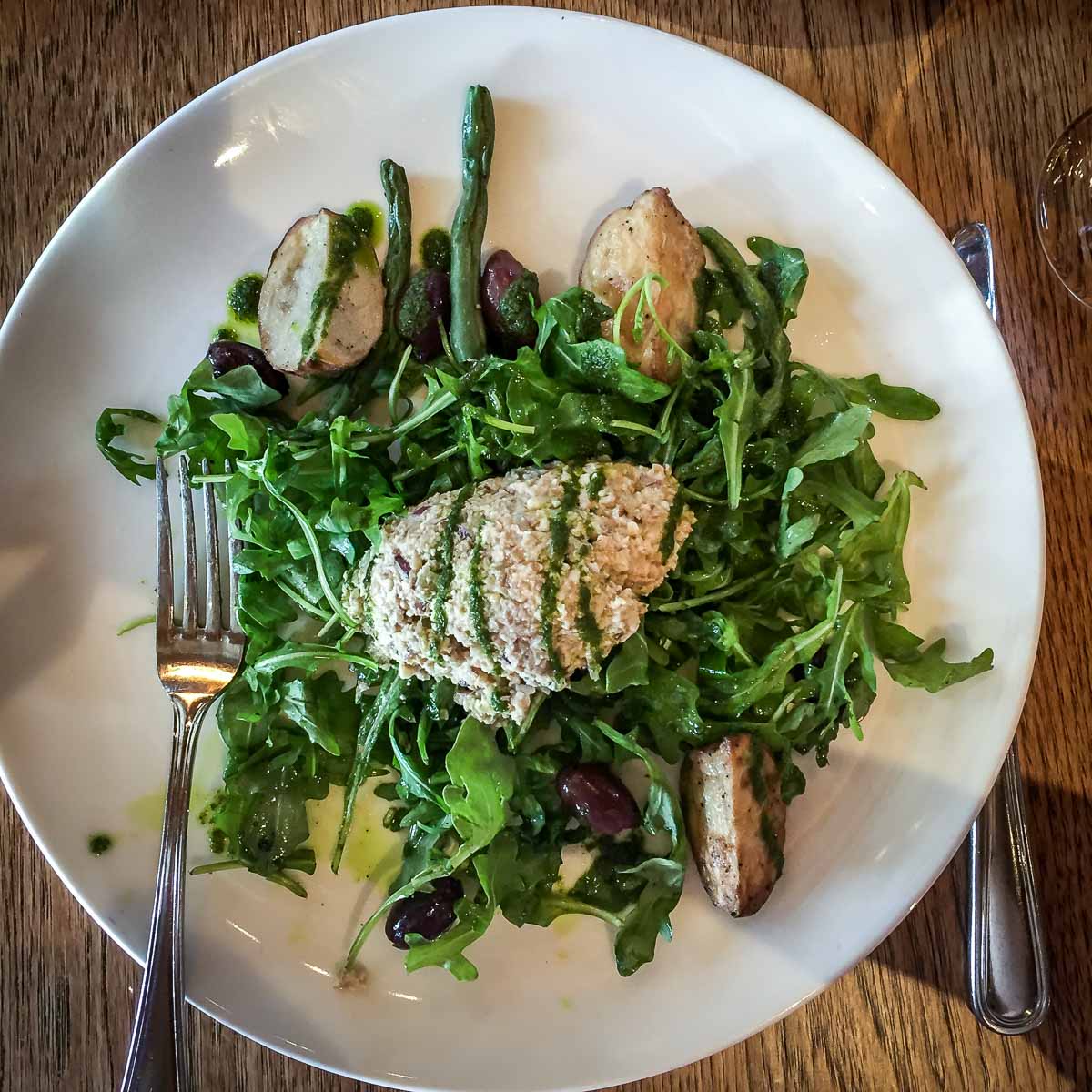 Sunflower tuna nicoise at Travaasa Austin