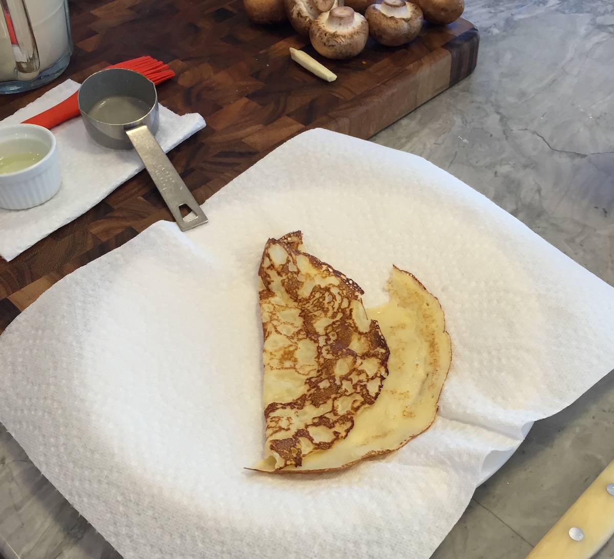 Making yummy homemade crepes