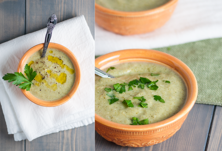 garlic-y broccoli cheese soup